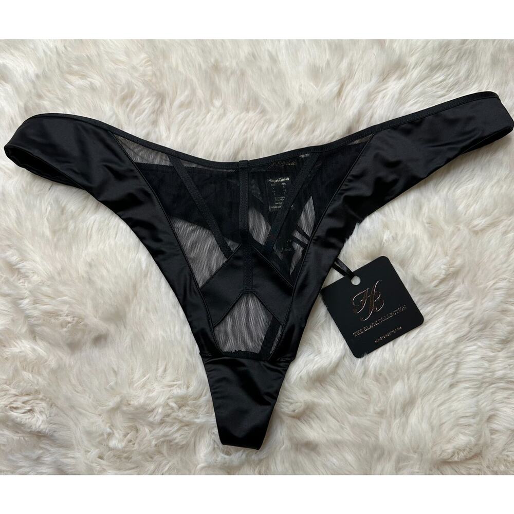 Honey Birdette VESNA🖤 Black Mesh Panel Thong Large